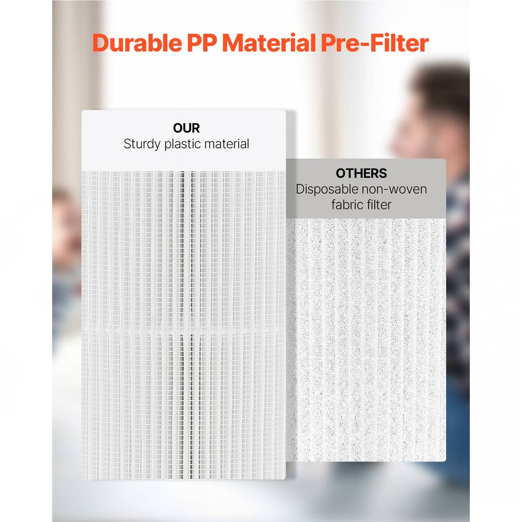 Durable pre-filter layer replacement media panel with white pleated paper-like surface