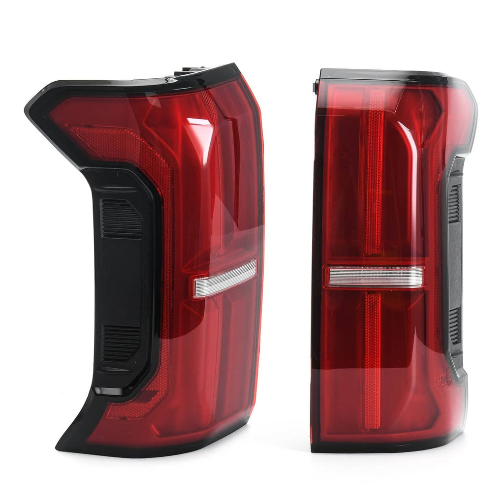 Rear LED tail light pair with red lens and black housing, left and right assemblies