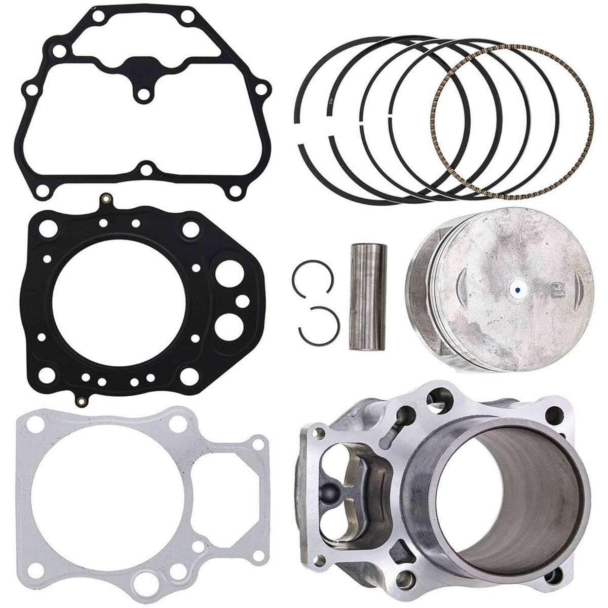 Cylinder piston gasket top end rebuild kit parts: gaskets, rings, piston, cylinder block