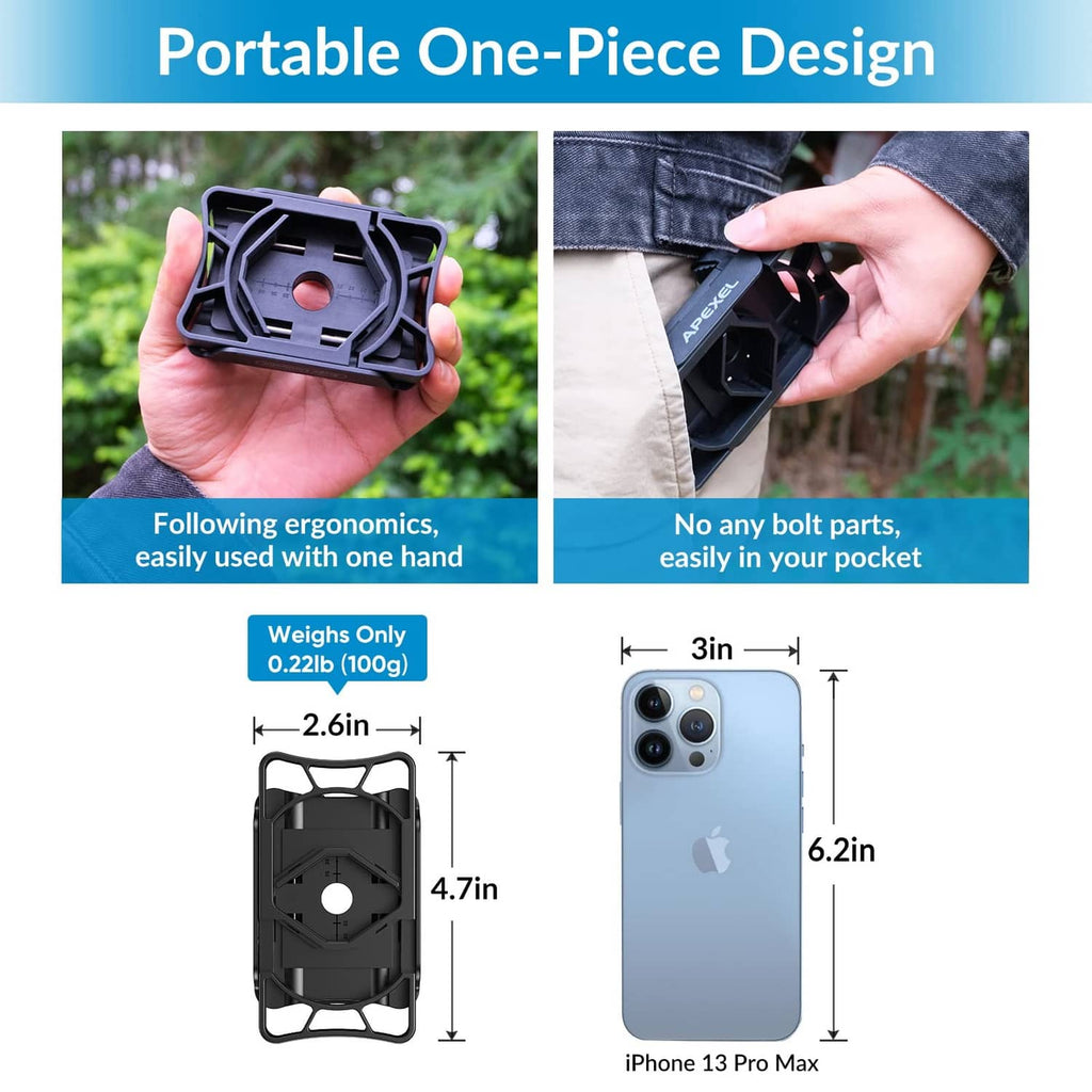 Portable black telescope phone adapter with one-piece design and phone clamp