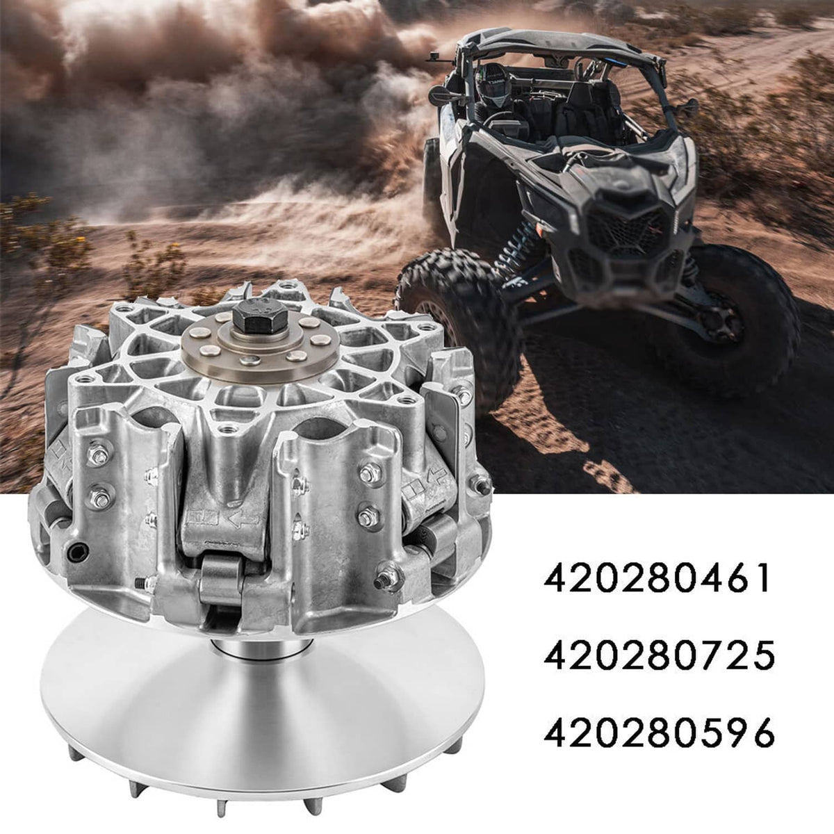 Primary clutch housing with cooling fan-like fins and round cover base