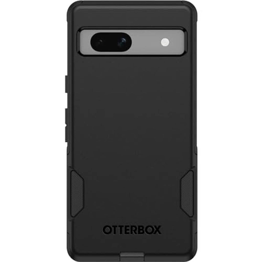 Matte black OtterBox phone case back with camera cutout and textured grip panels
