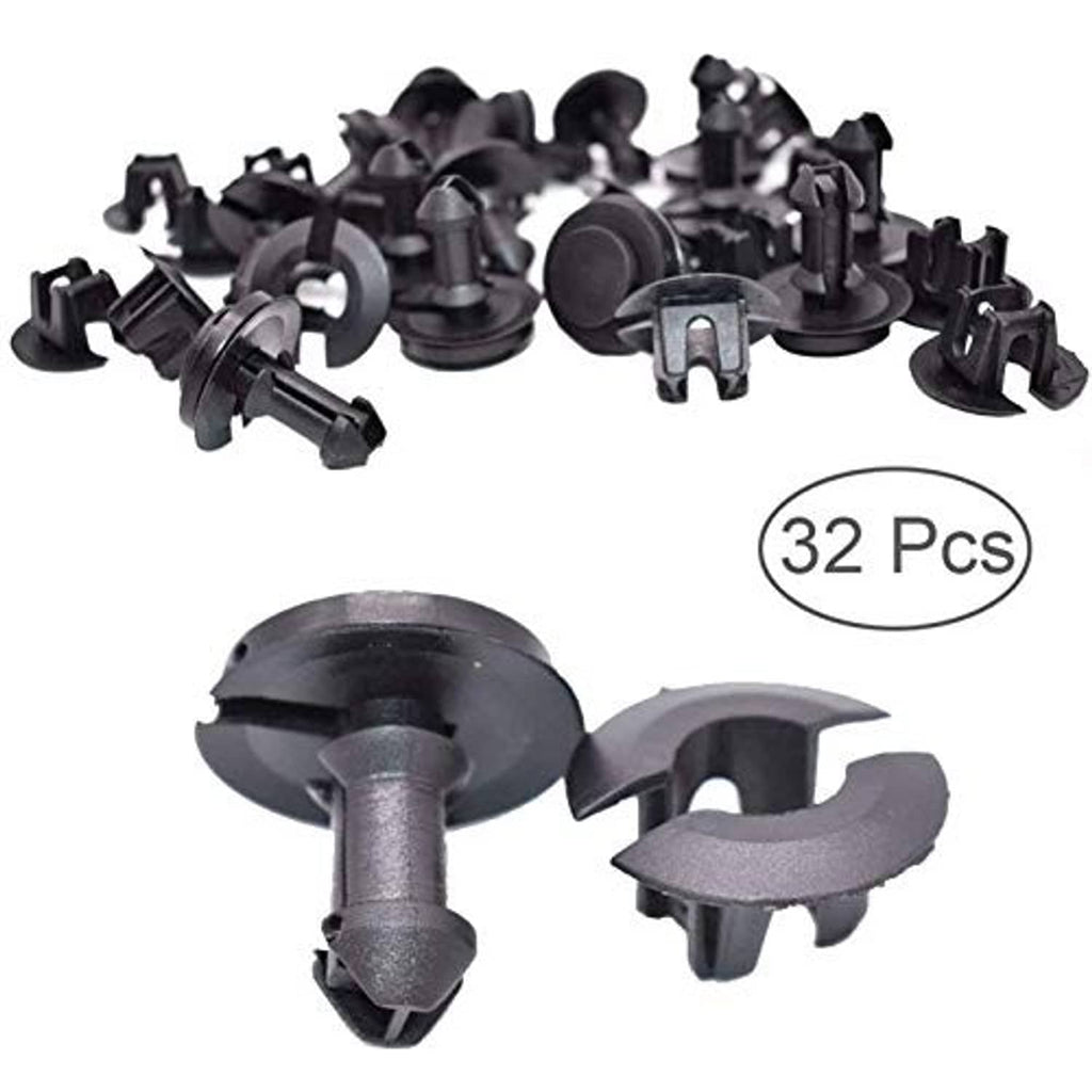 Front air deflector retainer clips with grommets, 32 pcs in dark gray