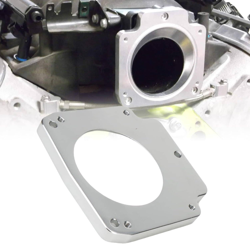 Throttle body adapter sealing ring with black gasket, metal flange for intake mounting