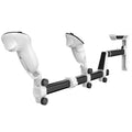 White VR gunstock accessory with two controller grips and black rail, adjustable mount