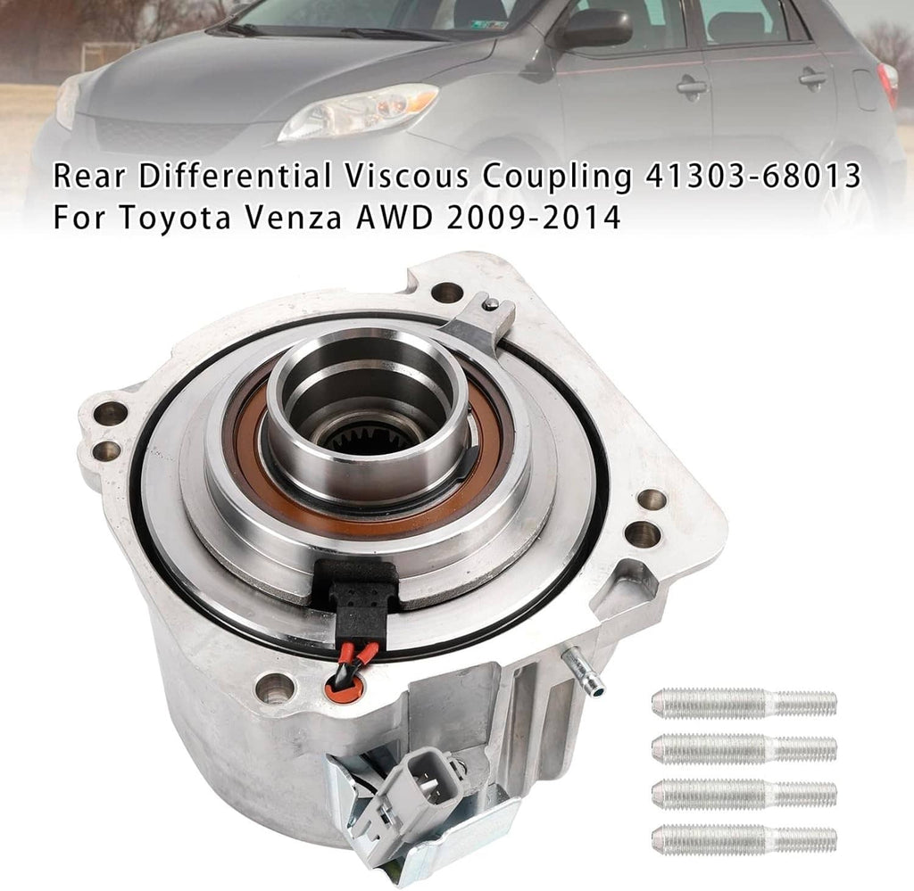 Rear differential viscous coupling unit with bearings, seal ring, and mounting flange