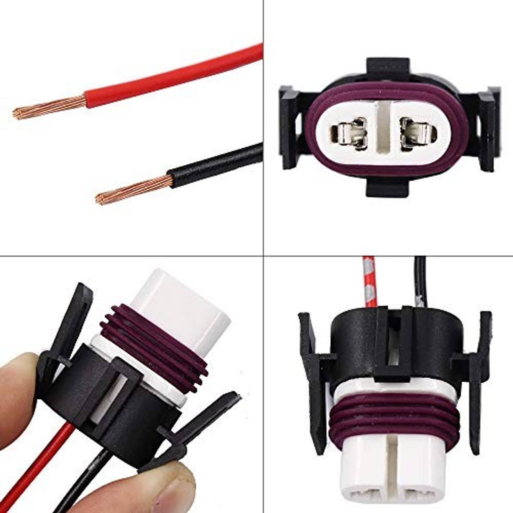 Ceramic headlight wiring plug connector set with exposed terminals and wire ends