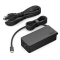 Black 100W USB-C laptop charger with attached AC power cord and cable