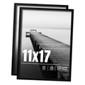 Black 11x17 poster frame, front view; two frames shown overlapping