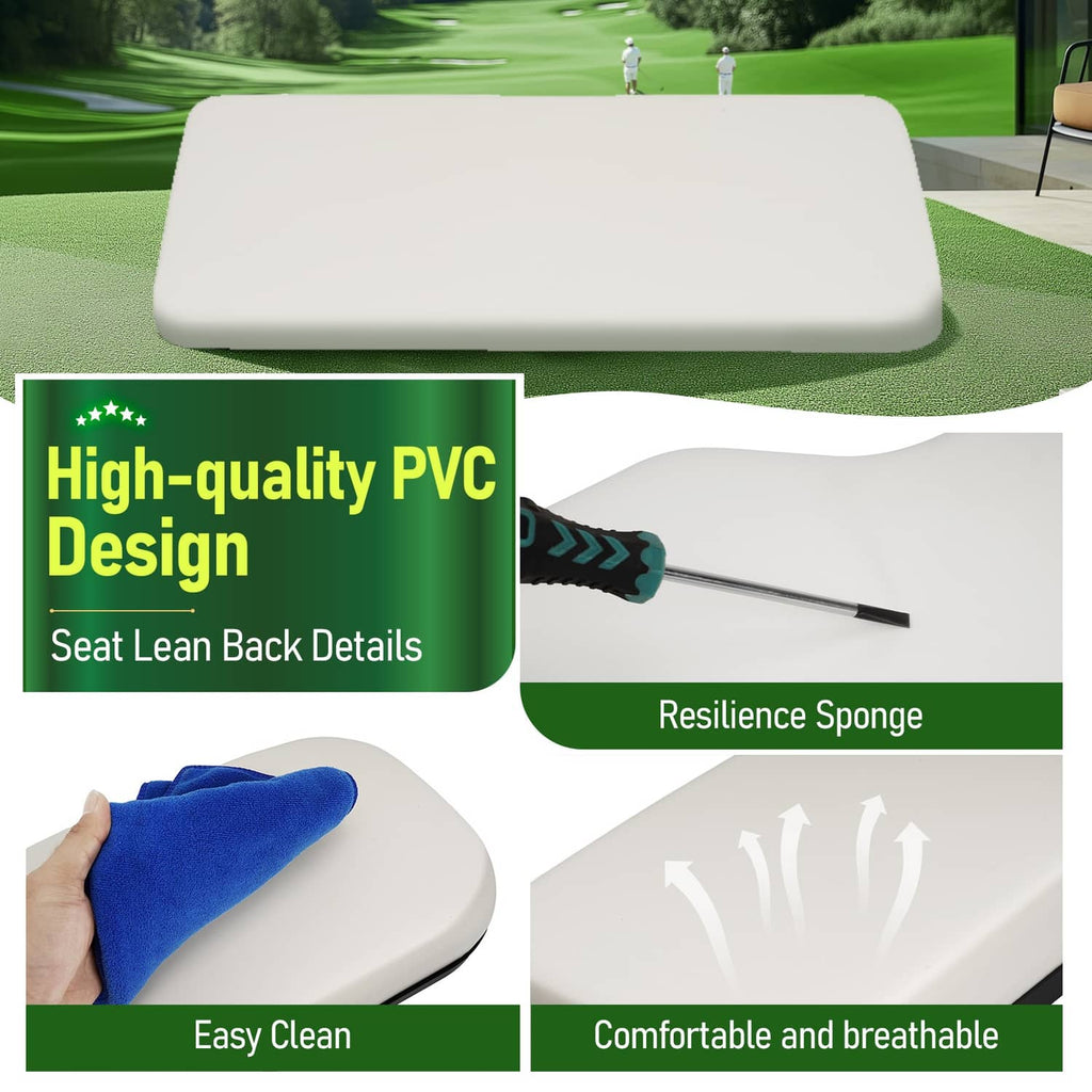 White seat cushion and backrest cushion with plush foam top layer