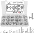 405-piece stainless steel screw, bolt and nut assortment in clear organizer tray, silver