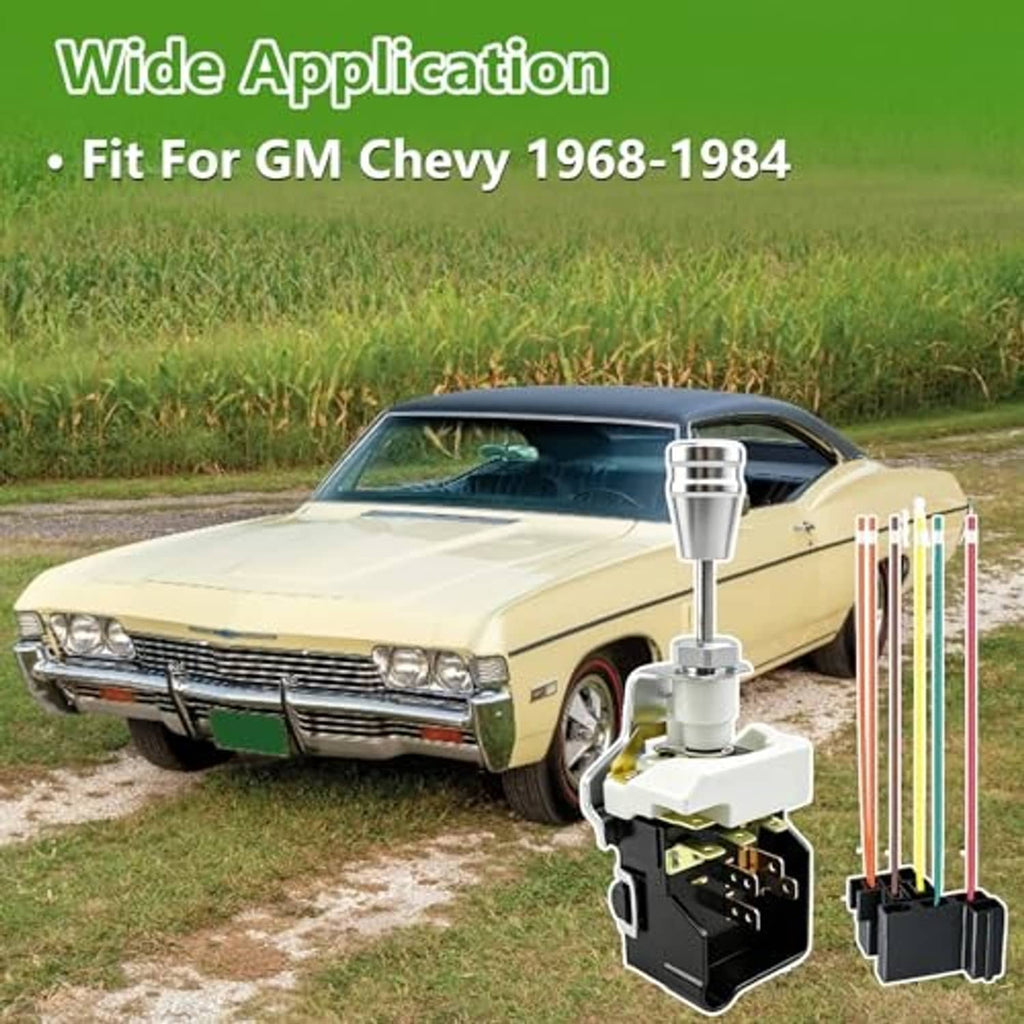 Headlight switch pigtail kit with switch assembly and multi-colored wire leads