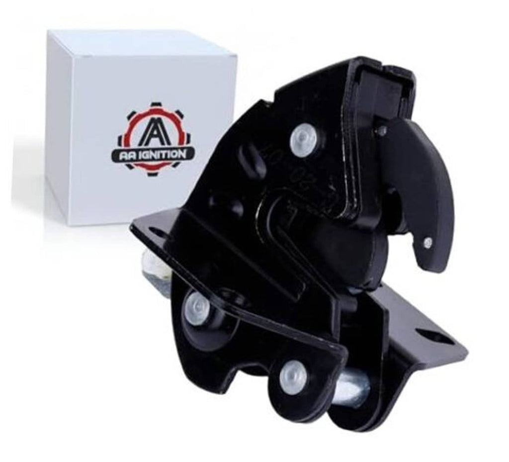 Black rear lower door latch lock assembly with metal mounting holes and bracket