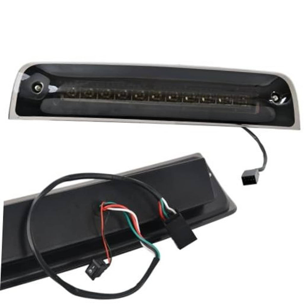 LED third brake light with clear lens and side screws, includes wiring pigtail