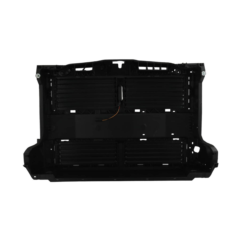 Radiator grille air shutter housing, black plastic with central divider and wiring lead
