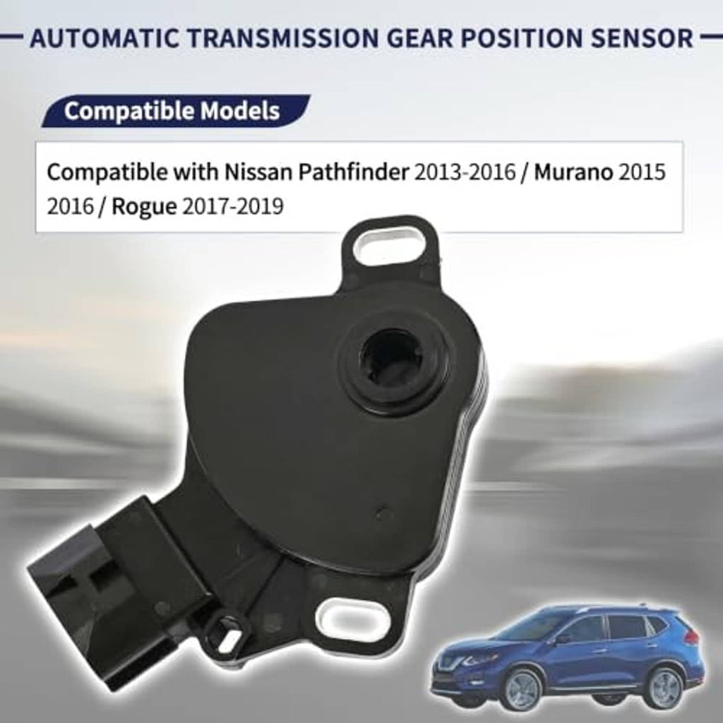 Black automatic transmission gear position sensor showing circular opening and mounting tabs