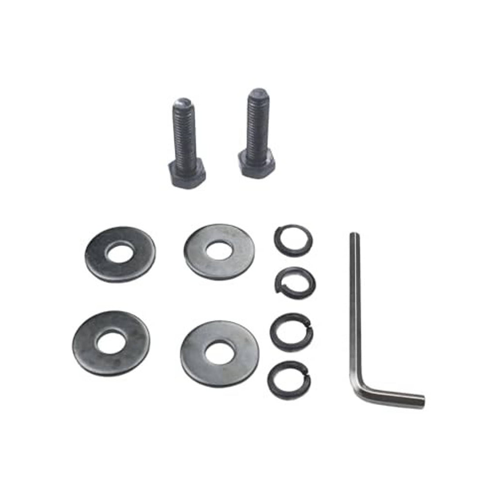 Motorcycle foot peg mounting hardware kit: bolts, washers, and hex key