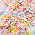 Multicolor cute slime charm assortment, 120 non-repeating jelly resin pieces.