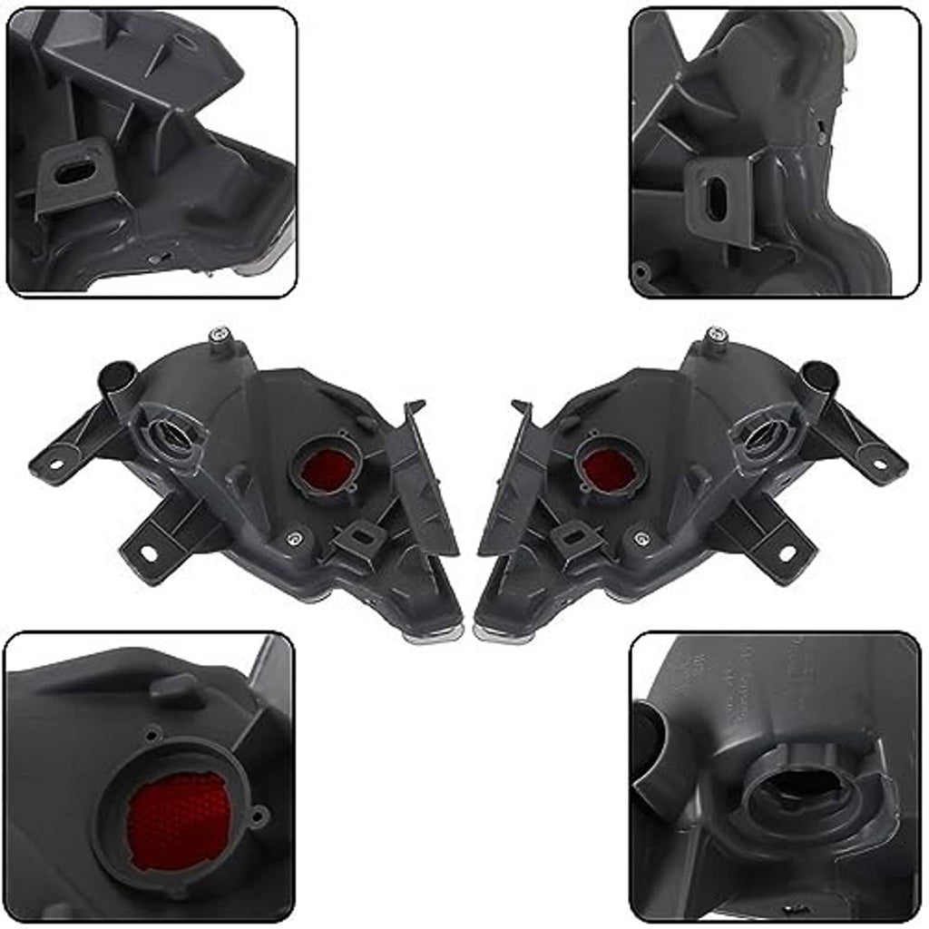 Rear housing assembly for rear bumper reflector stop lamp with red lens and black brackets
