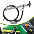 Spout control input cable with metal tube, black coiled spring, and T-handle grip