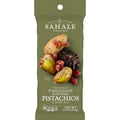 Sahale Snacks pomegranate flavored glazed pistachios mix, front of green snack bag