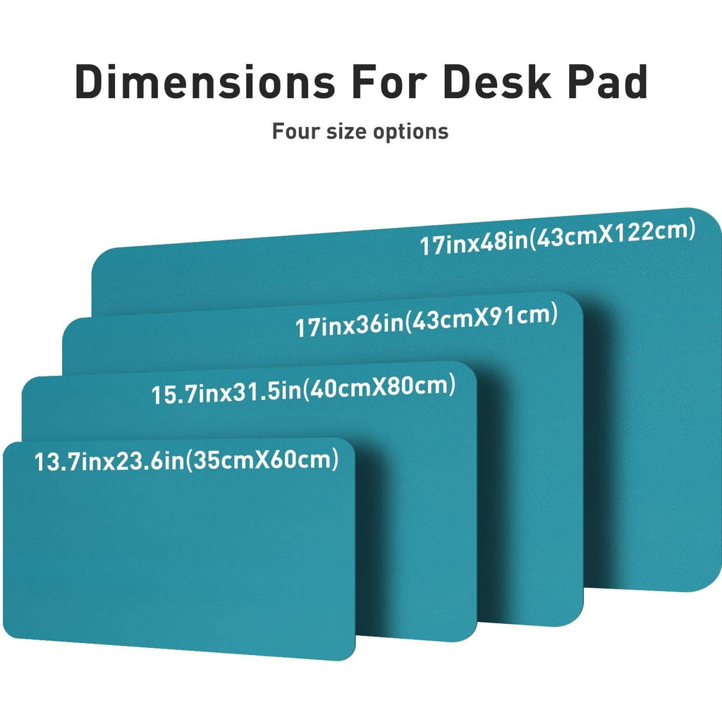Turquoise desk pad size options for desk protectors