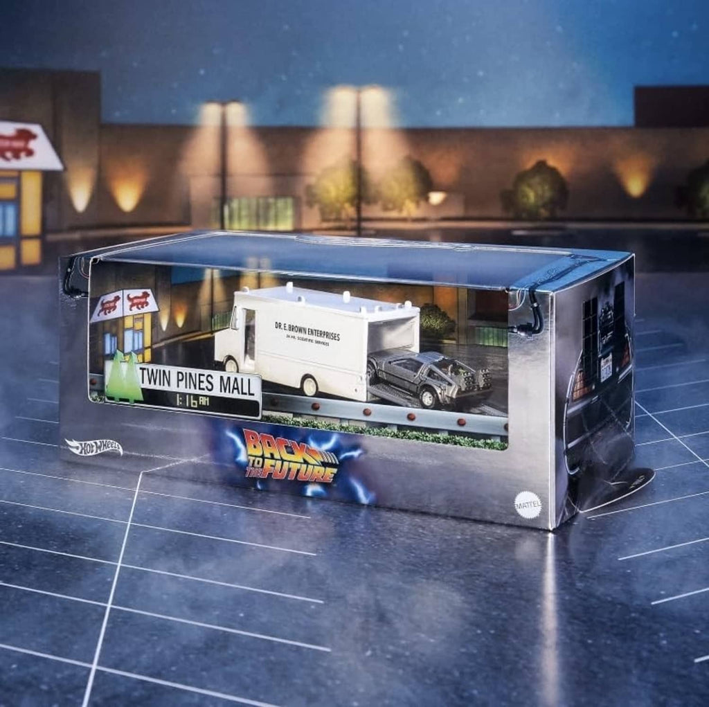 1:64 die-cast transport box with clear window, with black car inside