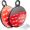 Pair of dashboard mounting disks: red adhesive side and black suction cup, with included wipes.