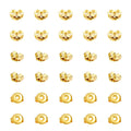 Gold butterfly earring backs, small stud fasteners (set of 30)