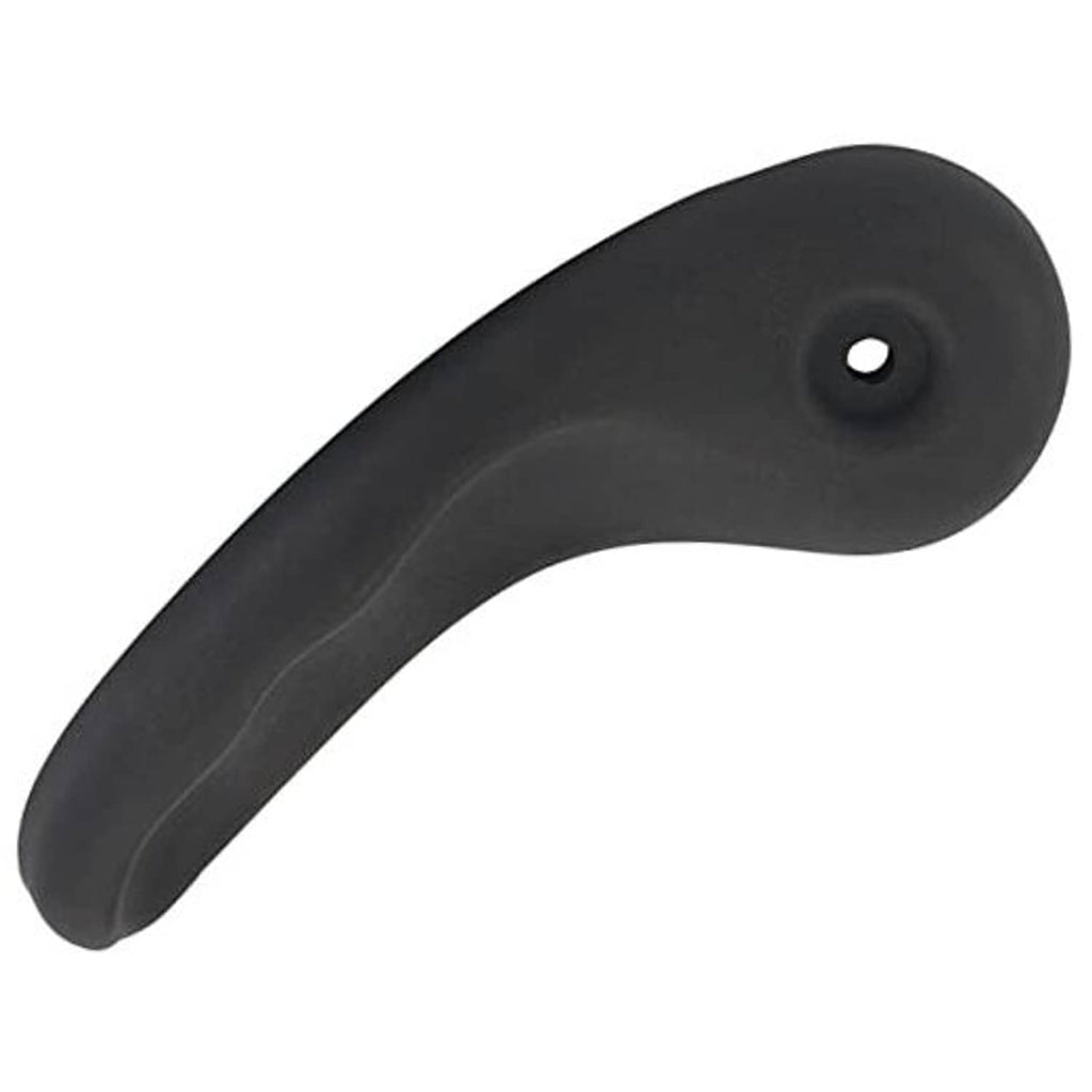 Seat recliner handle lever, dark gray/black, curved handle with round mounting hole