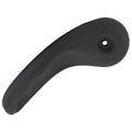 Seat recliner handle lever, dark gray/black, curved handle with round mounting hole