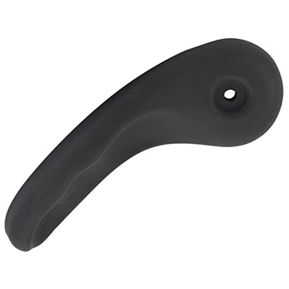 Seat recliner handle lever, dark gray/black, curved handle with round mounting hole
