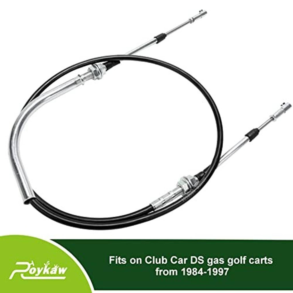 Golf cart transmission shift cable loop with black housing and chrome connectors