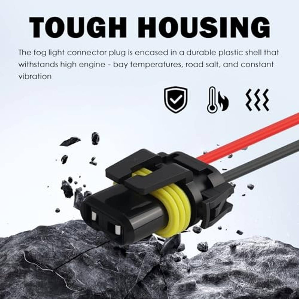 Durable plastic housing wiring harness socket plug with yellow ring, black body