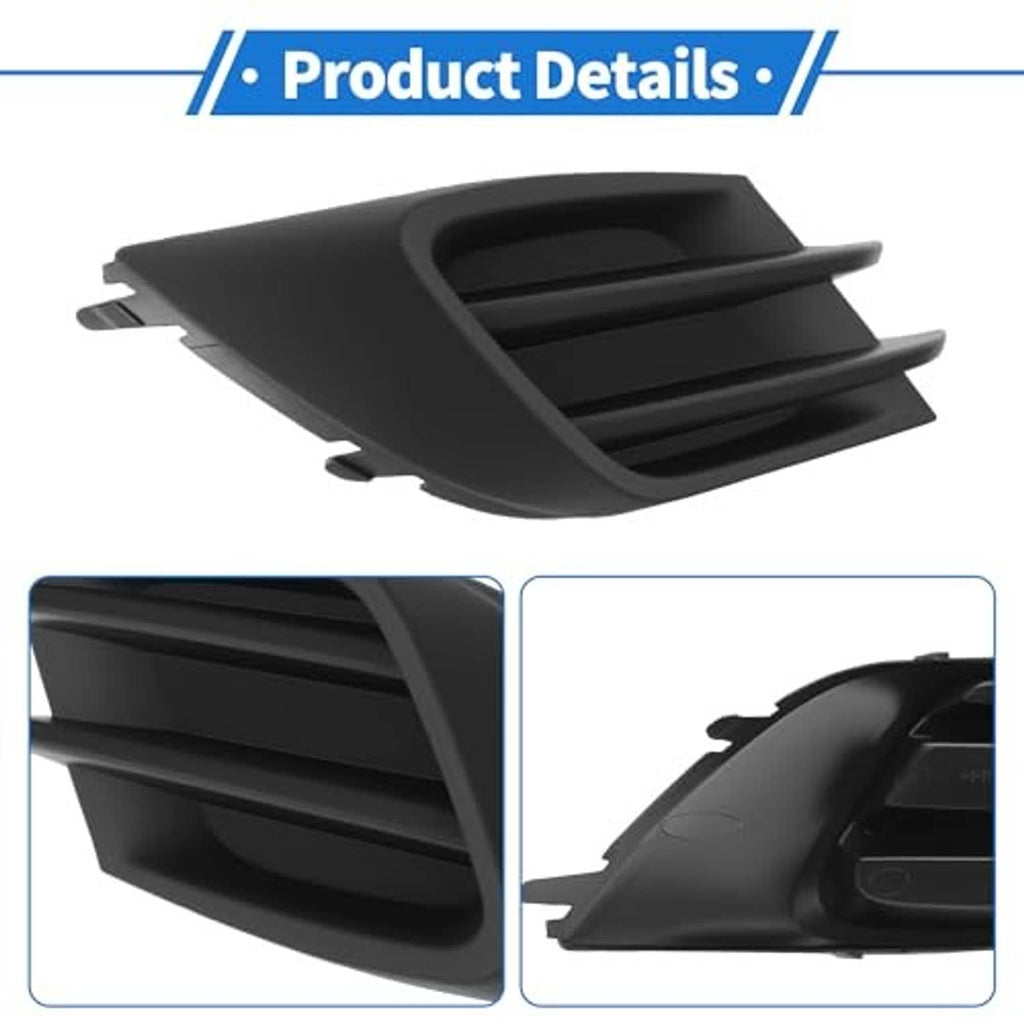 Fog light grille housing, black plastic with recessed center channel and side tabs.