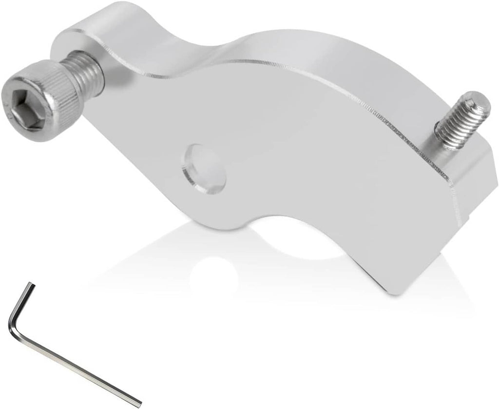 Chrome neutral gear shift assist bracket with bolt and hex socket, silver finish