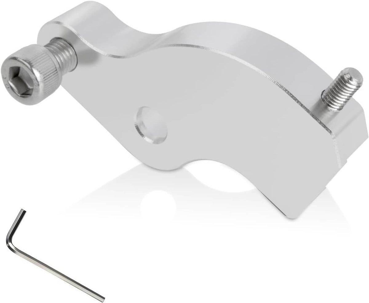 Chrome neutral gear shift assist bracket with bolt and hex socket, silver finish