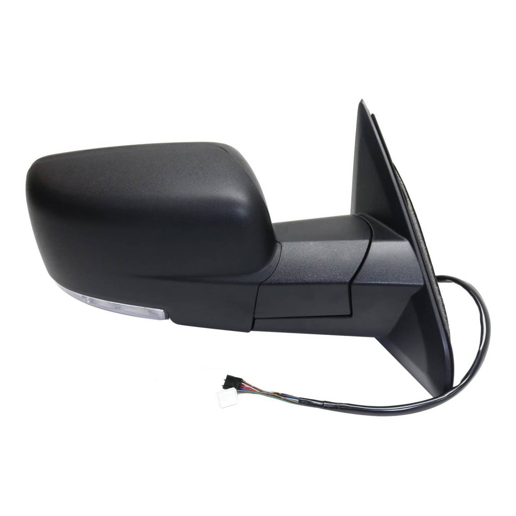 Black side mirror with power cable and mounting bracket