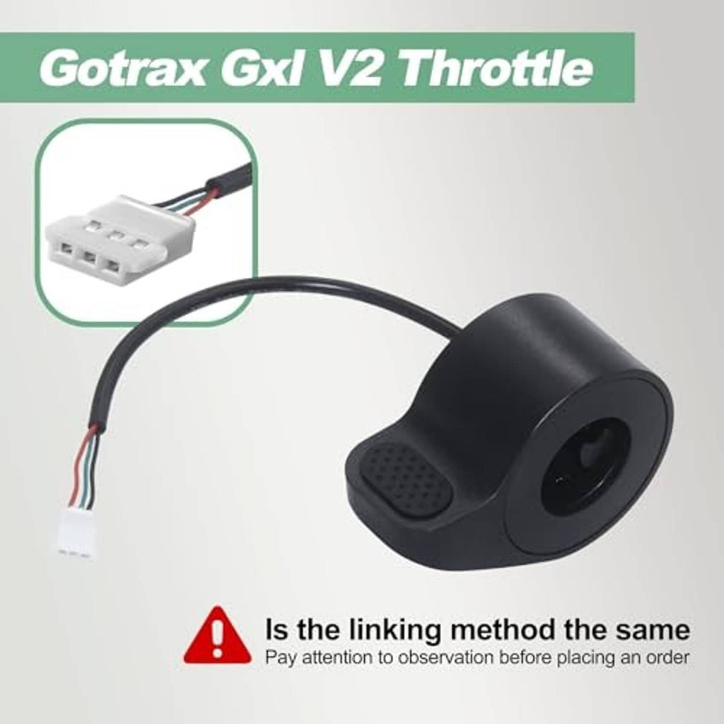 Black thumb throttle replacement with textured thumb pad and multi-color wire connector