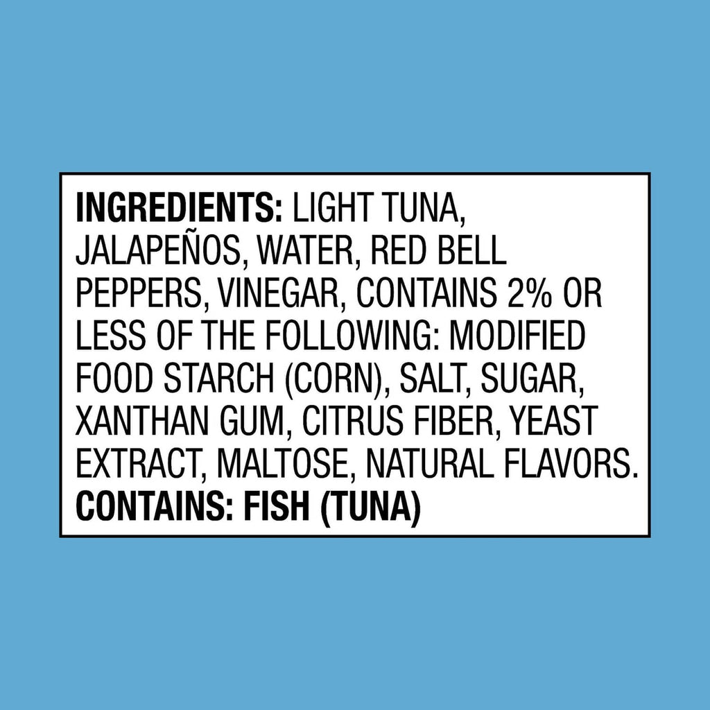 StarKist Tuna Creations BOLD Jalapeño pouch ingredient label