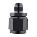 Black anodized aluminum swivel flare adapter fitting with external thread ports