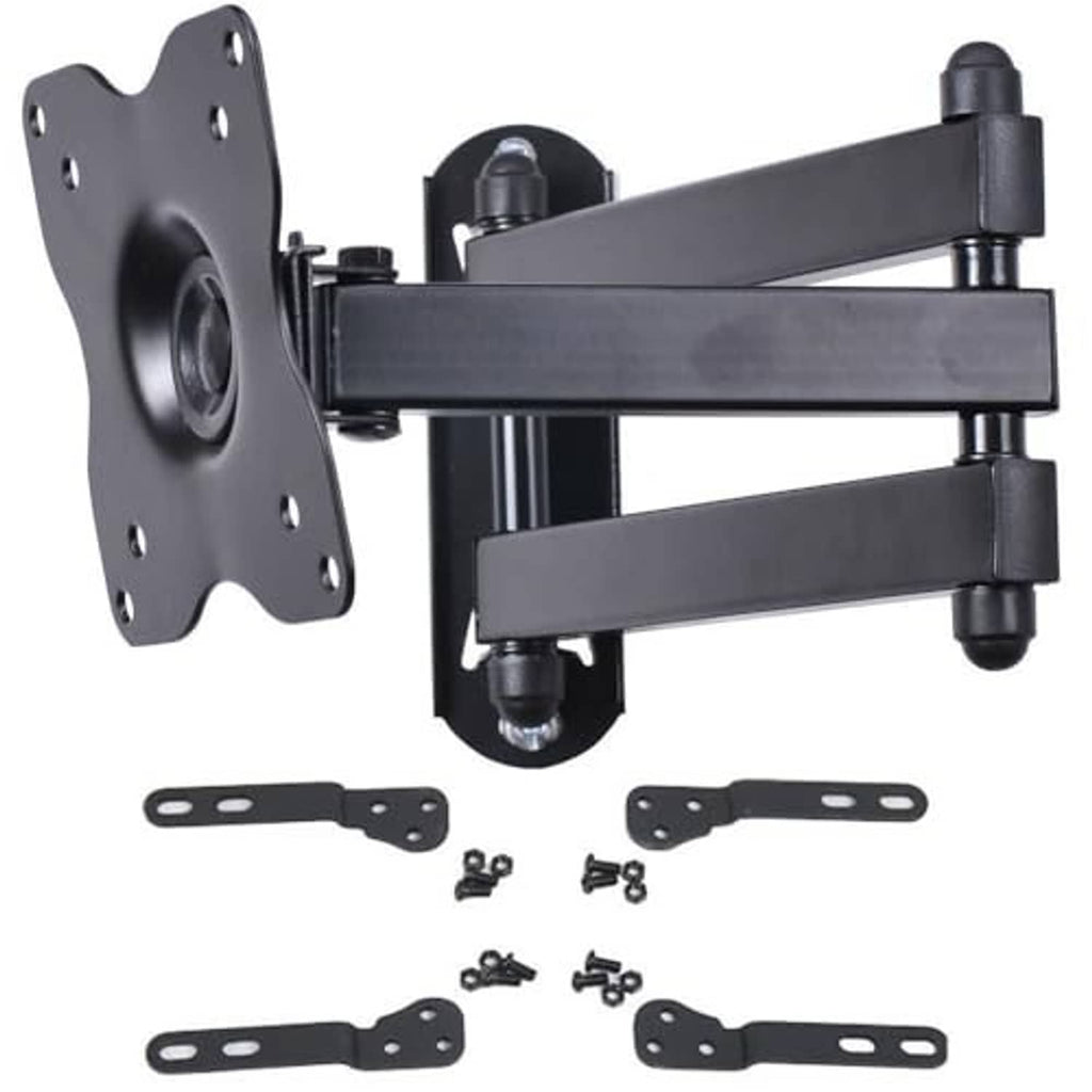 TV wall mount bracket with wall plate, tilt arm, and hardware pieces included