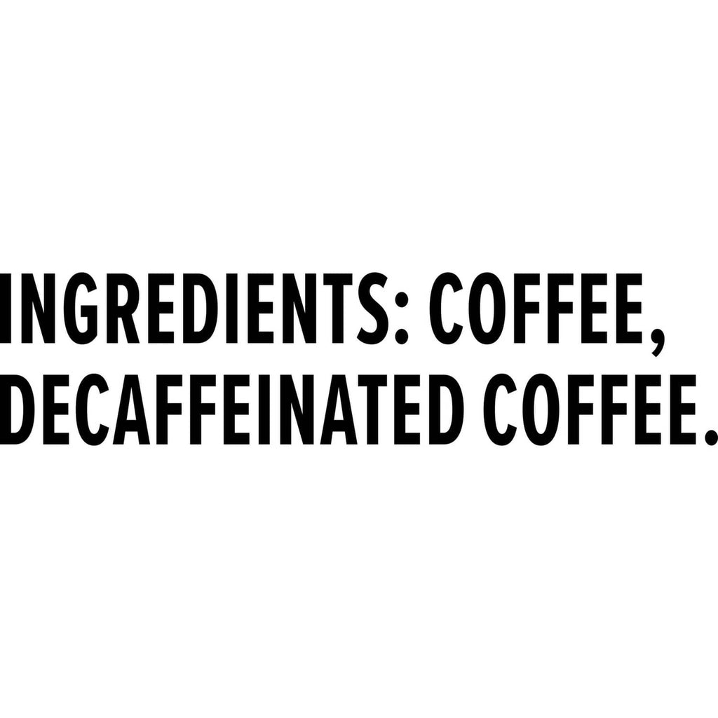 Ingredients text: coffee, decaffeinated coffee on canister label