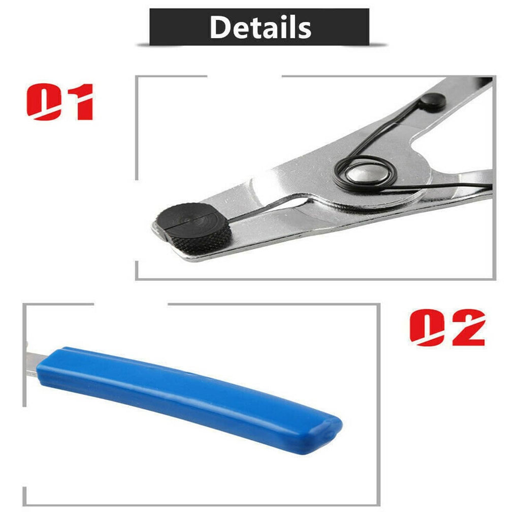 Brake caliper tool jaw end with black grip pads and curved spring support