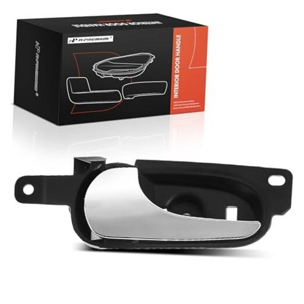 Front or rear interior door handle, chrome lever with black housing