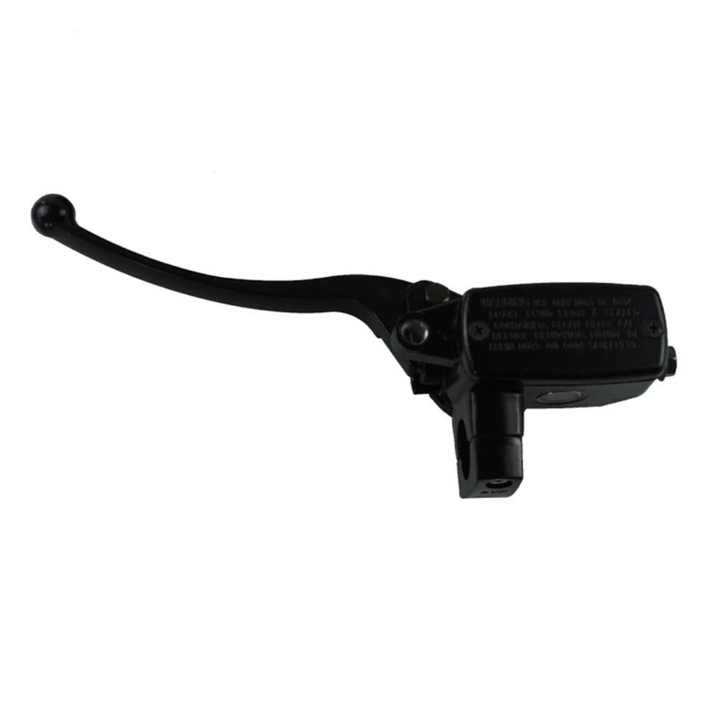 Right front brake master cylinder lever, black long lever and rectangular housing