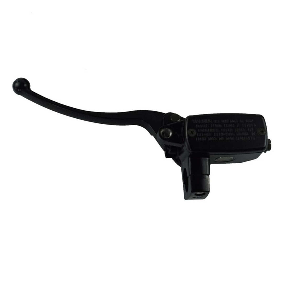 Right front brake master cylinder lever, black long lever and rectangular housing