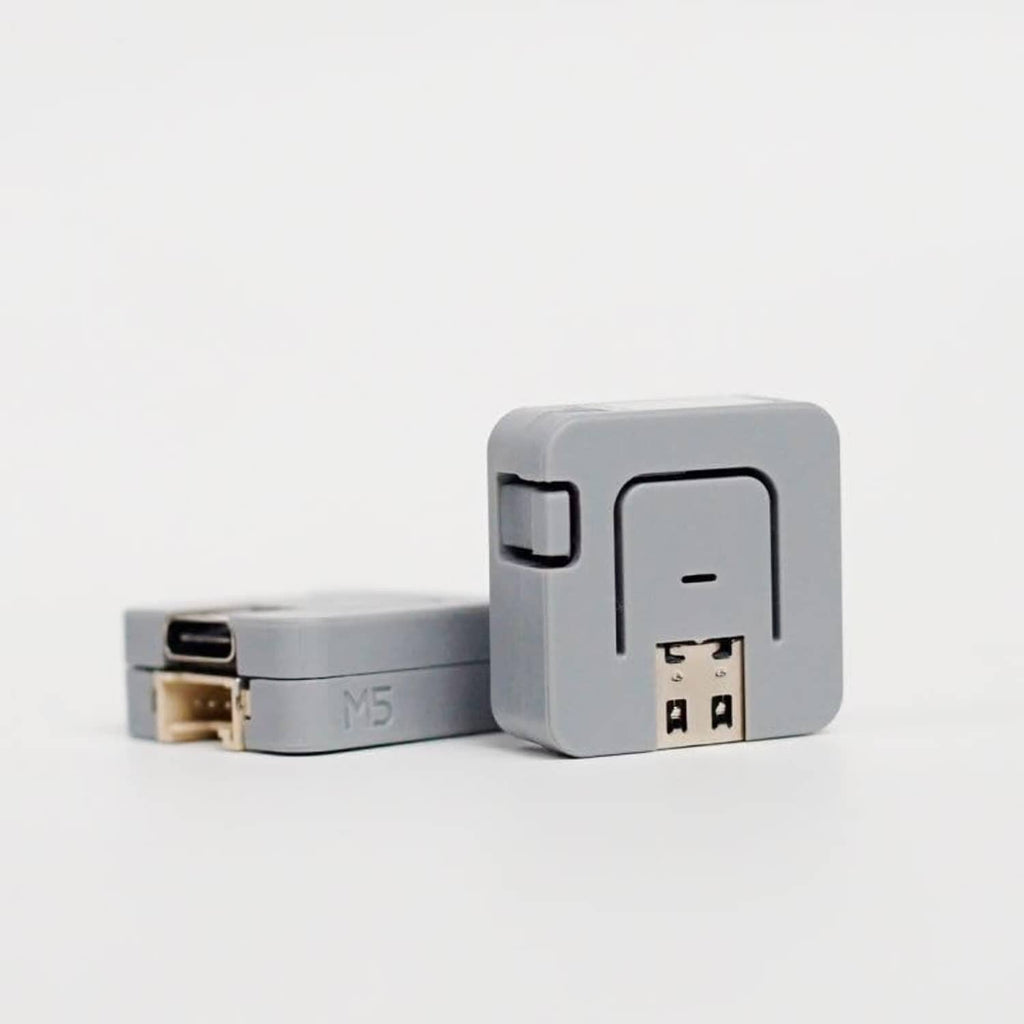 Grey ATOM Lite ESP32 module side view with connector terminals and slot