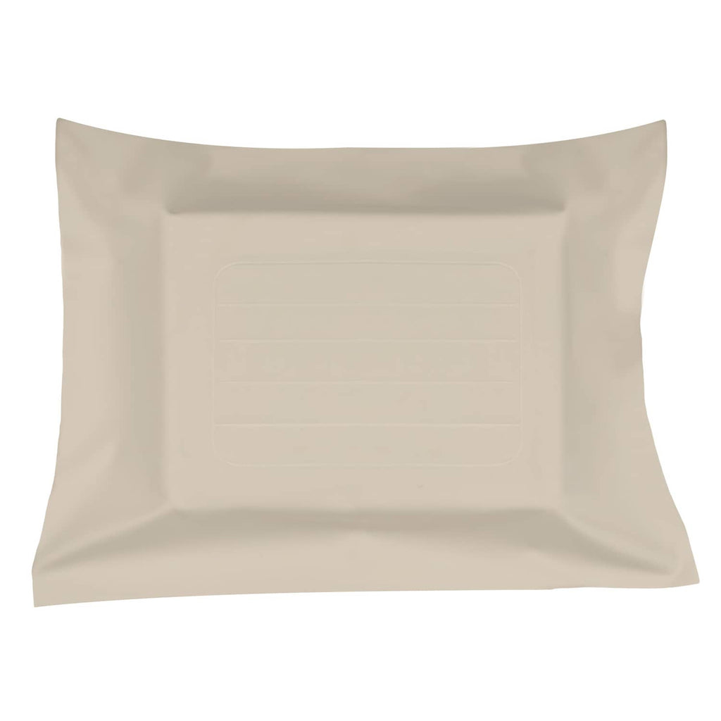 Light beige seat back cover with rectangular relief panel in center