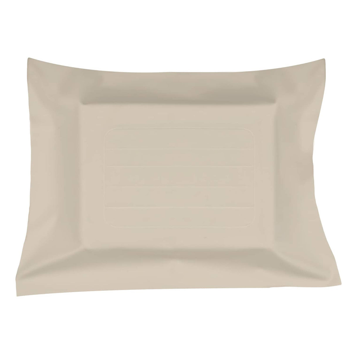 Light beige seat back cover with rectangular relief panel in center